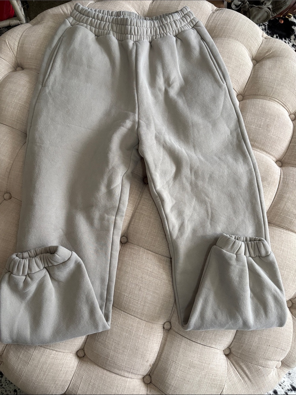 Women's Light Gray Fleece Jogger Pants